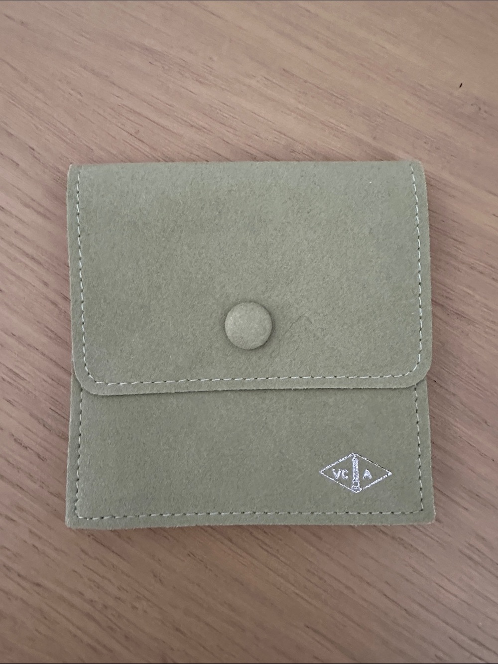 VAN CLEEF & ARPELS Fine Jewelry Pouch Sage Green 4x4 inches